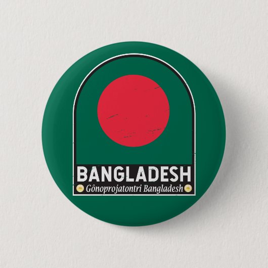 Das FlaggenEmblem von Bangladesch erschüttert Vint Button (Vorderseite)