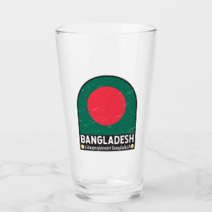 Das FlaggenEmblem von Bangladesch erschüttert Vint Glas