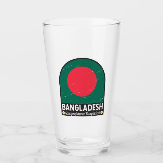 Das FlaggenEmblem von Bangladesch erschüttert Vint Glas (Vorderseite)