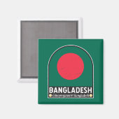 Das FlaggenEmblem von Bangladesch erschüttert Vint Magnet (Vorderseite/Rückseite)