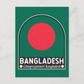 Das FlaggenEmblem von Bangladesch erschüttert Vint Postkarte (Vorderseite)