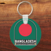 Das FlaggenEmblem von Bangladesch erschüttert Vint Schlüsselanhänger (Vorderseite)