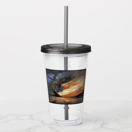 Das Flaggschiff des Zivilen Krieges gegen das Feue Acryltrinkbecher (Vorderseite)
