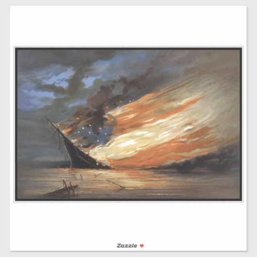 Das Flaggschiff des Zivilen Krieges gegen das Feue Aufkleber (Blatt)