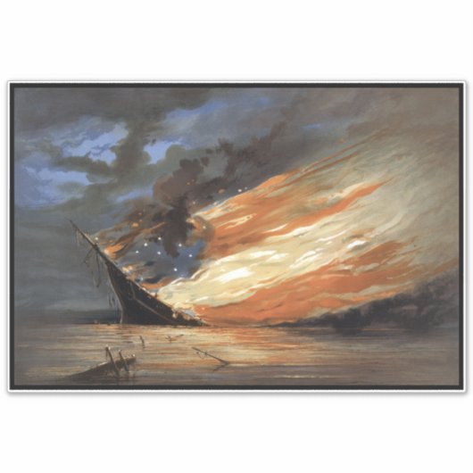 Das Flaggschiff des Zivilen Krieges gegen das Feue Aufkleber (Vorderseite)