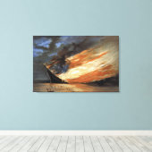 Das Flaggschiff des Zivilen Krieges gegen das Feue Leinwanddruck (Insitu (Holzboden))