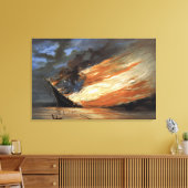 Das Flaggschiff des Zivilen Krieges gegen das Feue Leinwanddruck (Insitu (Wohnzimmer))