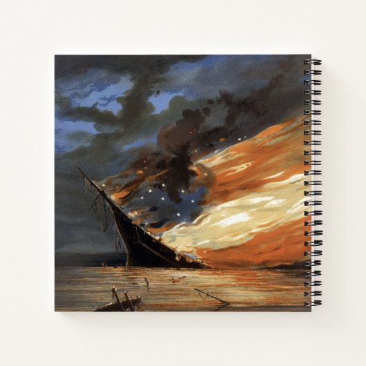 Das Flaggschiff des Zivilen Krieges gegen das Feue Notizblock (Rückseite)