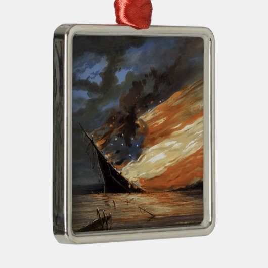 Das Flaggschiff des Zivilen Krieges gegen das Feue Ornament Aus Metall (Rechts)