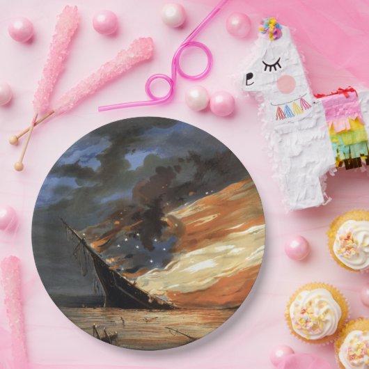 Das Flaggschiff des Zivilen Krieges gegen das Feue Pappteller (Party)