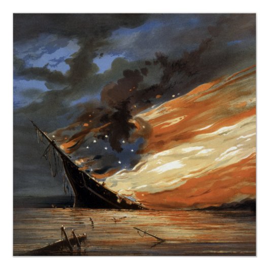 Das Flaggschiff des Zivilen Krieges gegen das Feue Poster (Vorderseite)