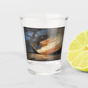 Das Flaggschiff des Zivilen Krieges gegen das Feue Schnapsglas
