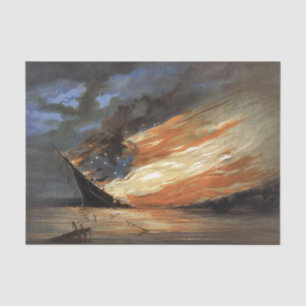 Das Flaggschiff des Zivilen Krieges gegen das Feue Seidenpapier