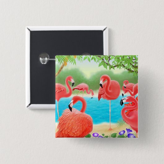 Das Flamingo-Button Button (Vorne & Hinten)