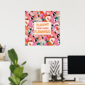 Das Flamingo-Poster im Inneren starten - Orange Poster (Heimbüro)