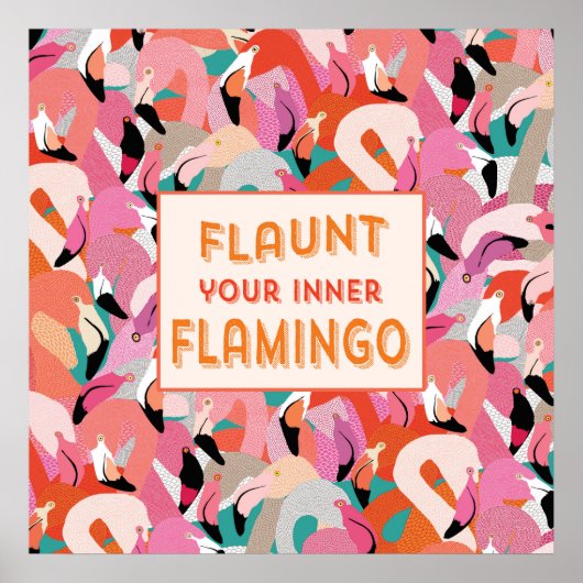 Das Flamingo-Poster im Inneren starten - Orange Poster (Vorne)