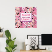 Das Flamingo-Poster im Inneren zeigen - Rosa Poster (Heimbüro)