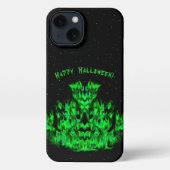 Das Flammenmonster im Sternenhimmel iPhone Hülle (Rückseite)