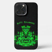 Das Flammenmonster im Sternenhimmel iPhone Hülle (Rückseite)