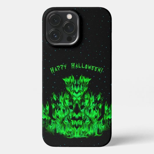 Das Flammenmonster im Sternenhimmel iPhone Hülle (Rückseite)