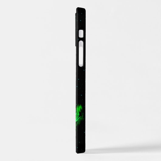 Das Flammenmonster im Sternenhimmel iPhone Hülle (Linke Seite)