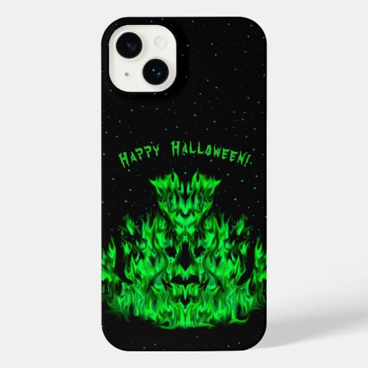 Das Flammenmonster im Sternenhimmel iPhone Hülle (Rückseite)