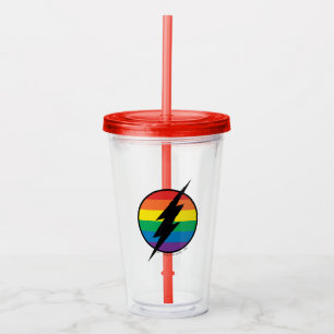 Das Flash Rainbow-Logo Acryltrinkbecher