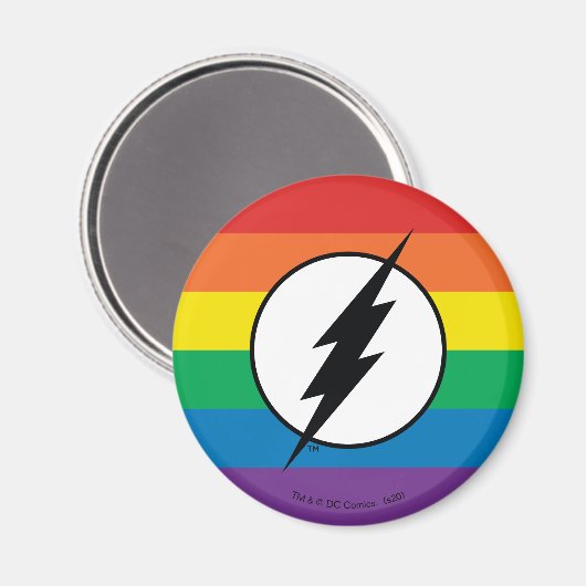 Das Flash-Rainbow-Logo Magnet (Vorderseite/Rückseite)