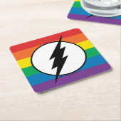 Das Flash-Rainbow-Logo Rechteckiger Pappuntersetzer (angewinkelt)