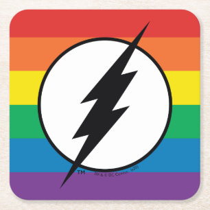 Das Flash-Rainbow-Logo Rechteckiger Pappuntersetzer