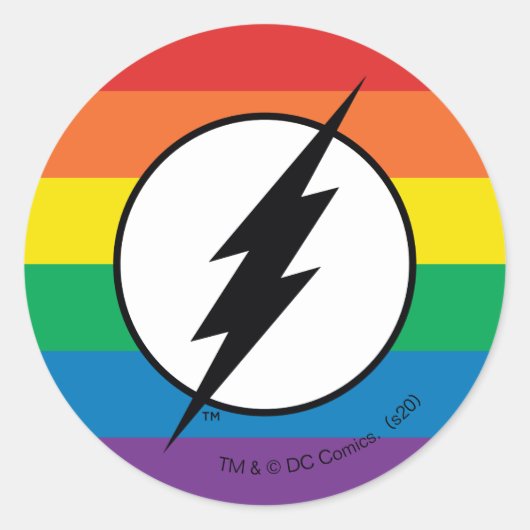 Das Flash-Rainbow-Logo Runder Aufkleber (Vorderseite)