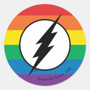 Das Flash-Rainbow-Logo Runder Aufkleber