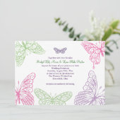 Das Flattern-Hochzeits-Einladung 2 des Herzens Einladung (Stehend Vorderseite)