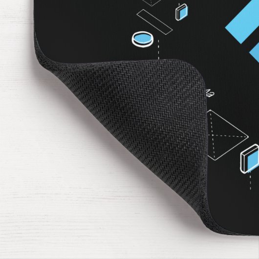 Das Flatternlogo von Input/Output 2018 auf einem Mousepad (Ecke)
