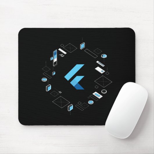Das Flatternlogo von Input/Output 2018 auf einem Mousepad (Mit Mouse)