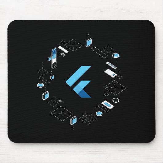 Das Flatternlogo von Input/Output 2018 auf einem Mousepad (Vorne)