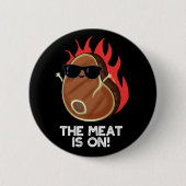 Das Fleisch ist auf sonnigen Lebensmittel Steak Pu Button (Vorderseite)