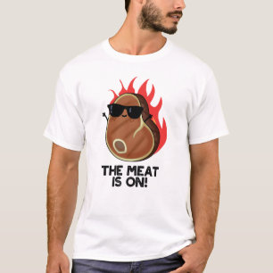 Das Fleisch steht auf einem sonnigen Steak Pub T-Shirt