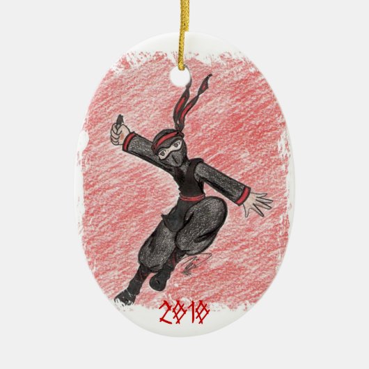 Das fliegende Ninja Keramikornament (Vorne)