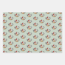 Das fliegende Weihnachtsschwein Geschenkpapier Set