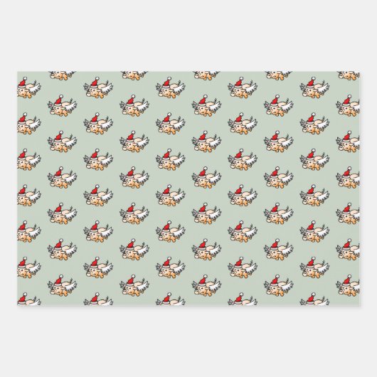 Das fliegende Weihnachtsschwein Geschenkpapier Set (Vorderseite)