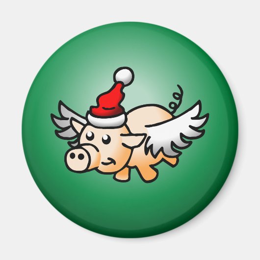 Das fliegende Weihnachtsschwein Magnet (Vorne)