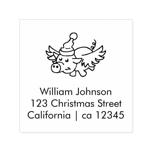 Das fliegende Weihnachtsschwein Permastempel (Design)