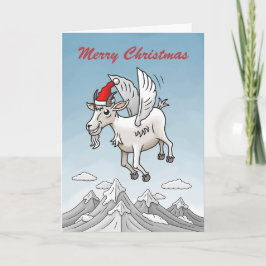 Das Fliegende Weihnachtsziege Feiertagskarte
