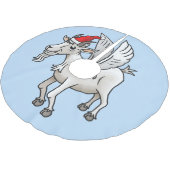 Das fliegende Weihnachtsziege Polyester Weihnachtsbaumdecke (Schrägansicht)