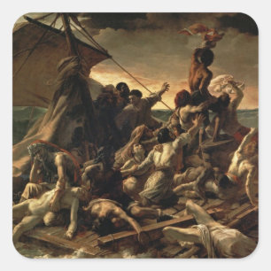 Das Floß der Medusa - Théodore Géricault Quadratischer Aufkleber