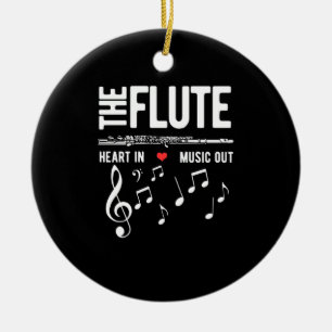 Das Flötenherz in der Musik heraus Keramik Ornament