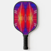 Das Flügeln von Neon Layered Abstract Design Pickleball Schläger (Vorderseite)