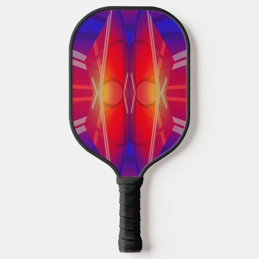 Das Flügeln von Neon Layered Abstract Design Pickleball Schläger (Vorderseite)