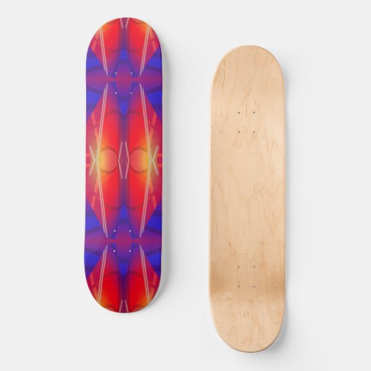 Das Flügeln von Neon Layered Abstract Design Skateboard (Vorderseite)